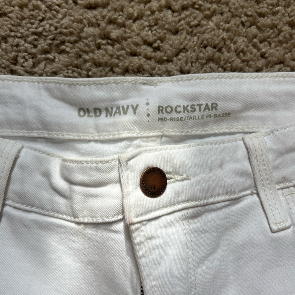 all white old navy ripped jeans - Picture 2 of 4